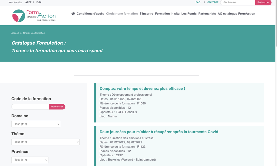 Site Catalogue Formaction